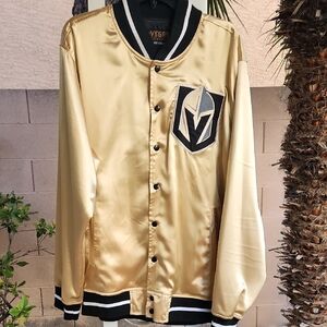 Vegas Golden Knights Satin Bomber Jacket Mens XL